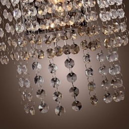 Applique da parete a filo in cristallo trasparente, argento, 1 luce