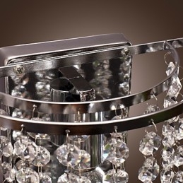 Applique da parete a filo in cristallo trasparente, argento, 1 luce