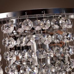 Applique da parete a filo in cristallo trasparente, argento, 1 luce