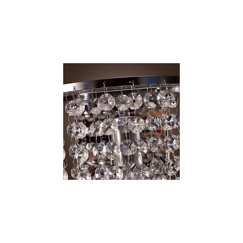 Applique da parete a filo in cristallo trasparente, argento, 1 luce
