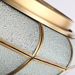 Plafoniera a filo rustica classica in ottone e metallo con LED integrato