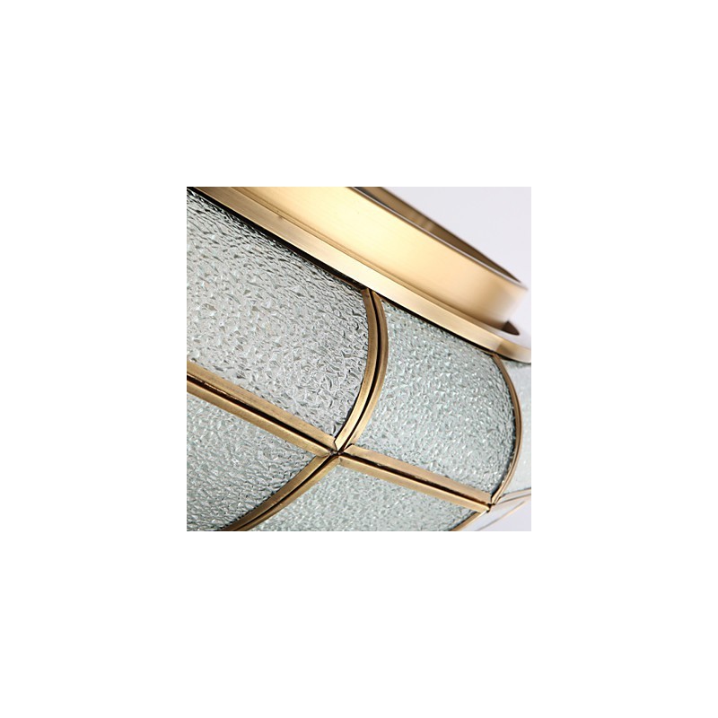 Plafoniera a filo rustica classica in ottone e metallo con LED integrato