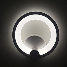 Applique da parete LED anello moderna in metallo e acrilico bianca 90–240 V