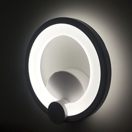 Applique da parete LED anello moderna in metallo e acrilico bianca 90–240 V