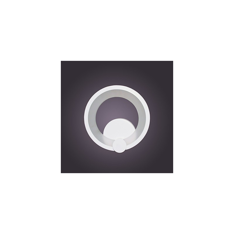 Applique da parete LED anello moderna in metallo e acrilico bianca 90–240 V