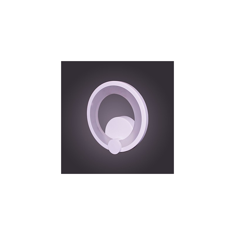 Applique da parete LED anello moderna in metallo e acrilico bianca 90–240 V