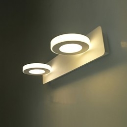 Applique da bagno moderna contemporanea in metallo e vetro bianco LED integrato 8W
