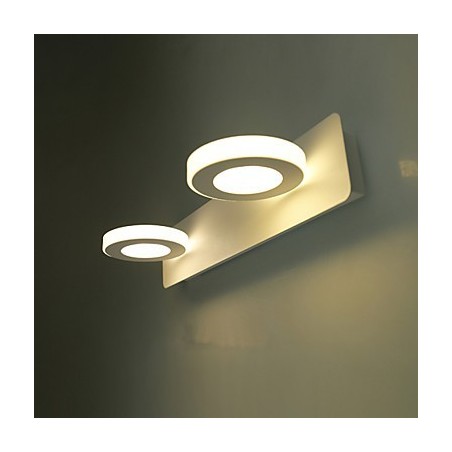 Applique da bagno moderna contemporanea in metallo e vetro bianco LED integrato 8W