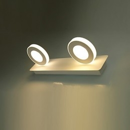 Applique da bagno moderna contemporanea in metallo e vetro bianco LED integrato 8W