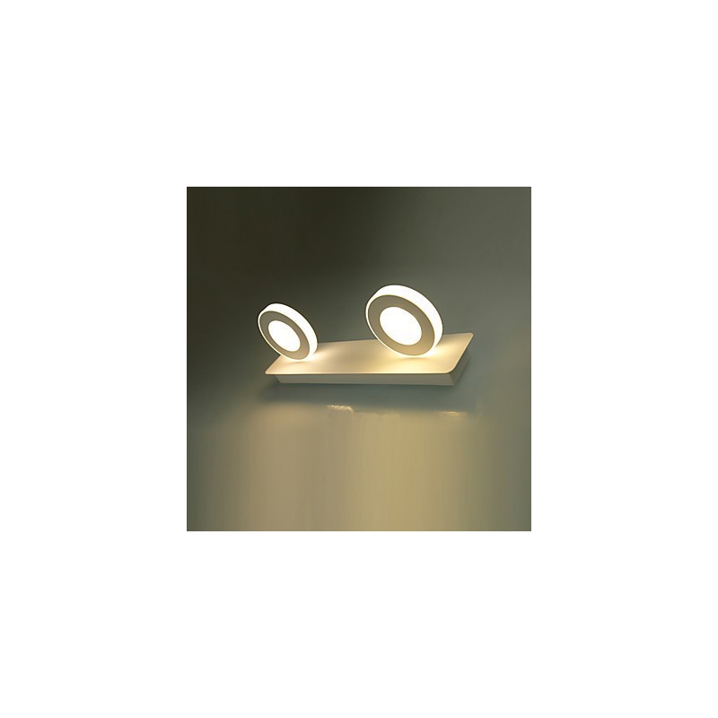Applique da bagno moderna contemporanea in metallo e vetro bianco LED integrato 8W
