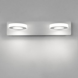Applique da bagno moderna contemporanea in metallo e vetro bianco LED integrato 8W