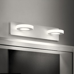 Applique da bagno moderna contemporanea in metallo e vetro bianco LED integrato 8W