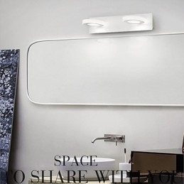 Applique da bagno moderna contemporanea in metallo e vetro bianco LED integrato 8W