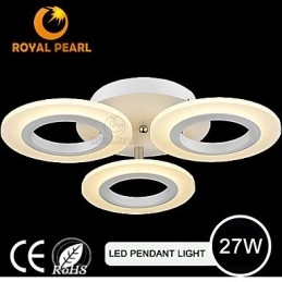 Lampada a sospensione LED moderna in acrilico 27 W, 3 lampadine, 10 x 48 cm