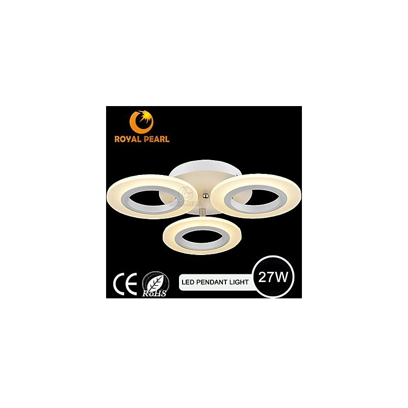 Lampada a sospensione LED moderna in acrilico 27 W, 3 lampadine, 10 x 48 cm