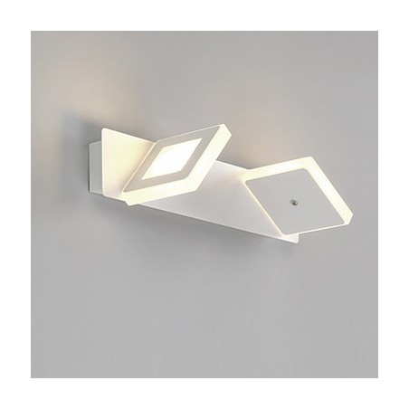 Applique da bagno LED moderna in metallo e vetro bianco 8 W