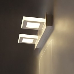 Applique da bagno LED moderna in metallo e vetro bianco 8 W
