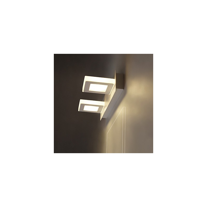 Applique da bagno LED moderna in metallo e vetro bianco 8 W