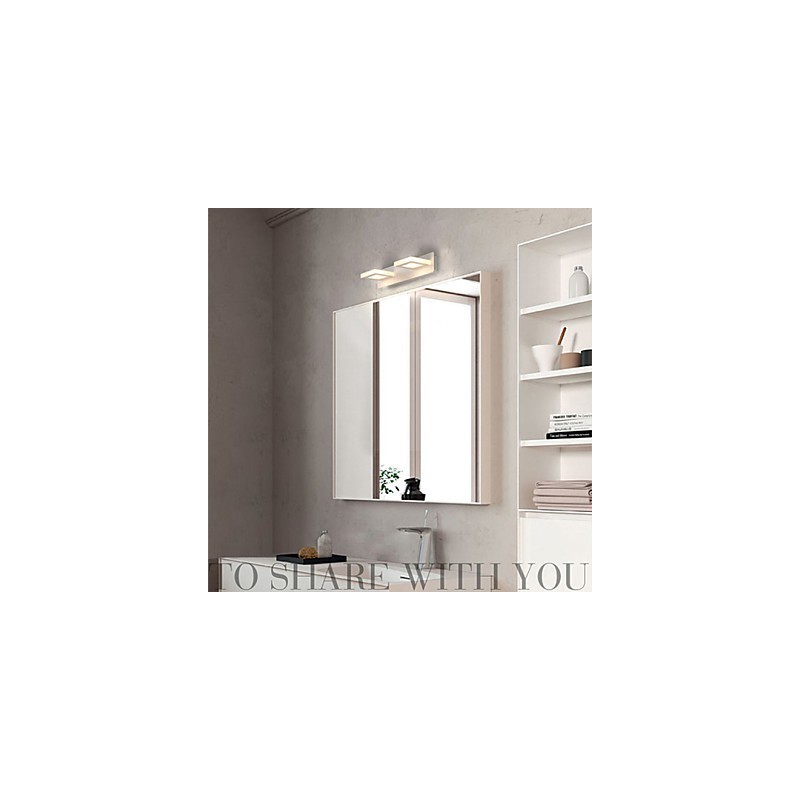 Applique da bagno LED moderna in metallo e vetro bianco 8 W