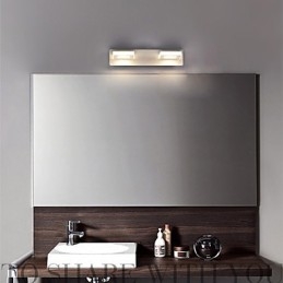 Applique da bagno LED moderna in metallo e vetro bianco 8 W