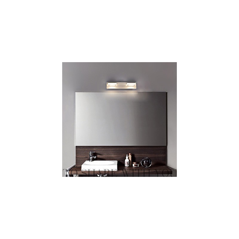Applique da bagno LED moderna in metallo e vetro bianco 8 W