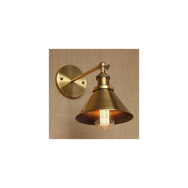Applique da parete rustica/lodge oro con lampadina inclusa