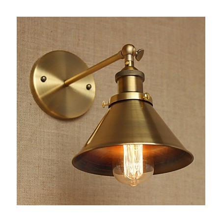 Applique da parete rustica/lodge oro con lampadina inclusa