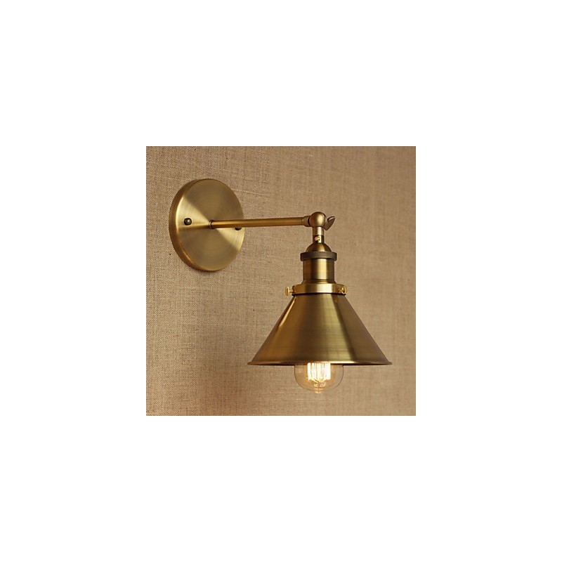 Applique da parete rustica/lodge oro con lampadina inclusa