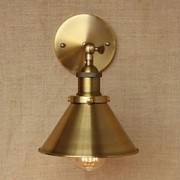 Applique da parete rustica/lodge oro con lampadina inclusa