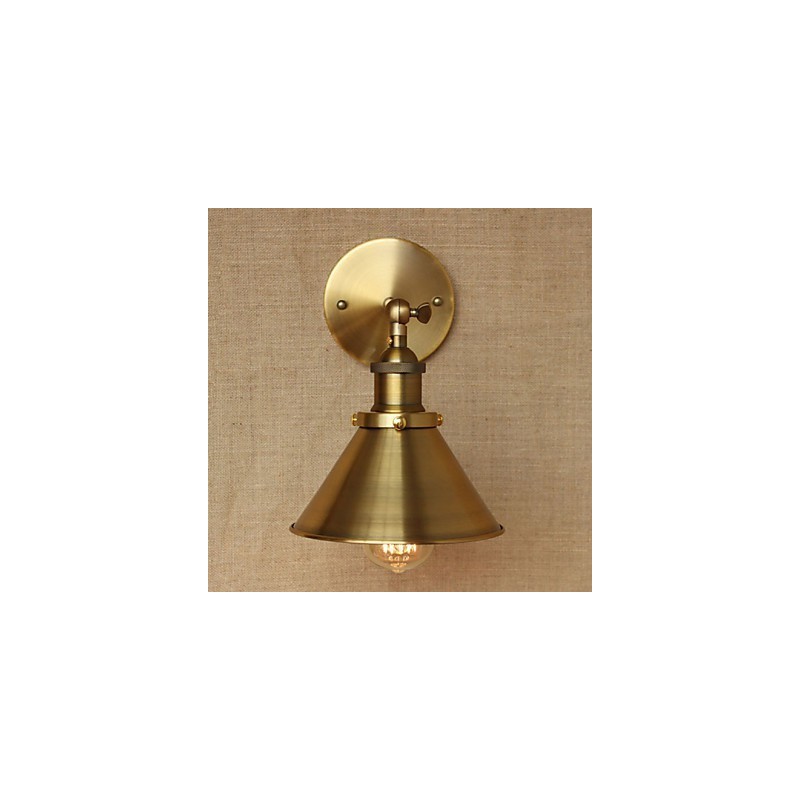 Applique da parete rustica/lodge oro con lampadina inclusa