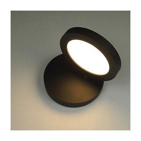 Applique da parete moderna in metallo con LED integrato 6 W, diffusore acrilico bianco, 14 cm