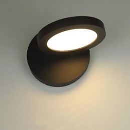 Applique da parete moderna in metallo con LED integrato 6 W, diffusore acrilico bianco, 14 cm