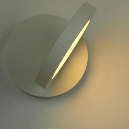 Applique da parete moderna in metallo con LED integrato 6 W, diffusore acrilico bianco, 14 cm