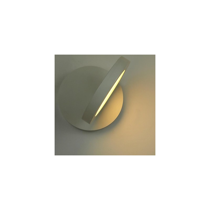 Applique da parete moderna in metallo con LED integrato 6 W, diffusore acrilico bianco, 14 cm