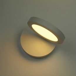 Applique da parete moderna in metallo con LED integrato 6 W, diffusore acrilico bianco, 14 cm