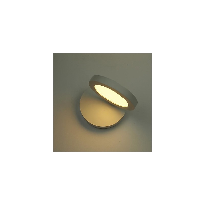 Applique da parete moderna in metallo con LED integrato 6 W, diffusore acrilico bianco, 14 cm