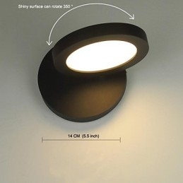 Applique da parete moderna in metallo con LED integrato 6 W, diffusore acrilico bianco, 14 cm