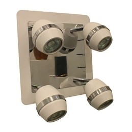 Applique da bagno cromata con sfere, 4 luci GU10