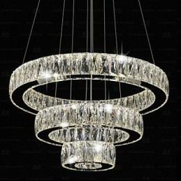 Lampadario a sospensione in cristallo moderno tre anelli D406080 K9
