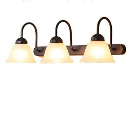 Lampada da bagno Mini Style Rustic Lodge in metallo e vetro bianco 3 luci E26/E27 57 cm
