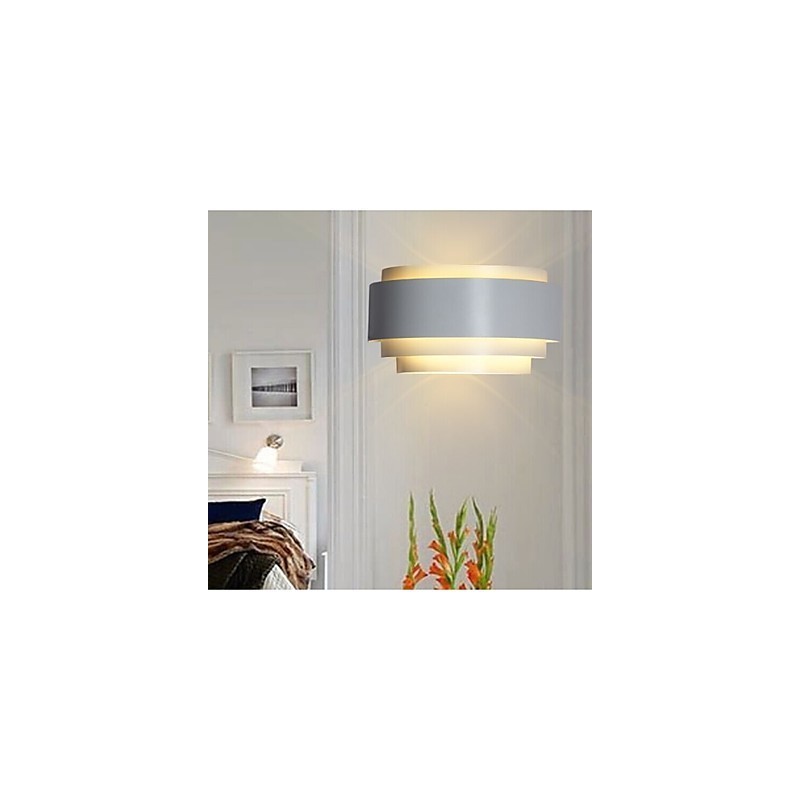 Applique da parete LED moderna in metallo bianco 25 cm