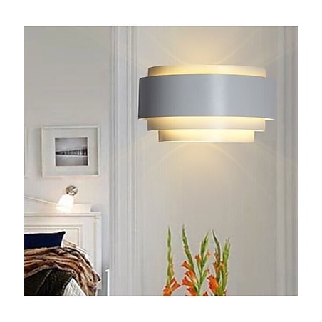 Applique da parete LED moderna in metallo bianco 25 cm