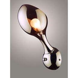 Applique da parete moderna in vetro e cromo, 26 cm, luce bianco caldo