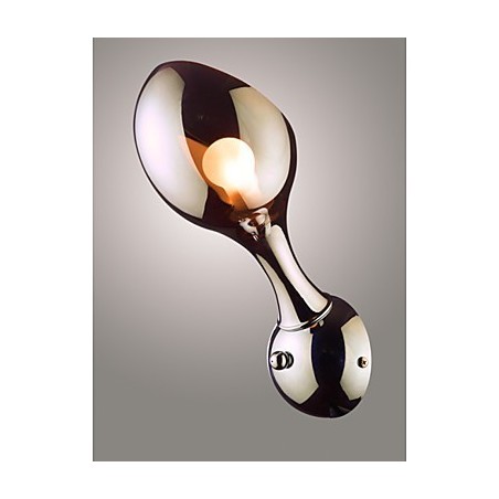 Applique da parete moderna in vetro e cromo, 26 cm, luce bianco caldo