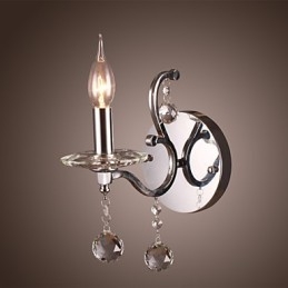 Applique da parete in cristallo argentato 1 luce