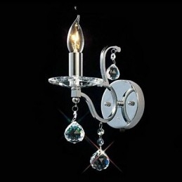Applique da parete in cristallo argentato 1 luce