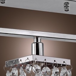 Lampadario lineare a filo in cristallo 3 luci cromo