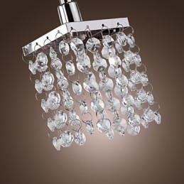Lampadario lineare a filo in cristallo 3 luci cromo