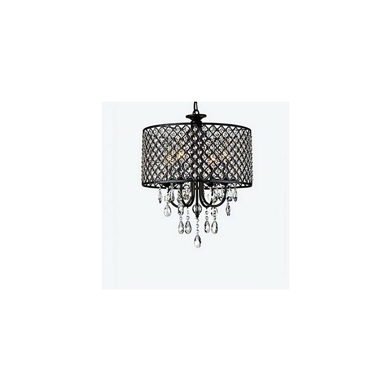 Lampadario classico in metallo cromato e cristallo