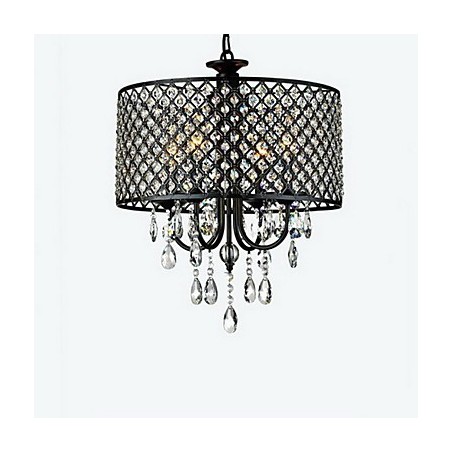 Lampadario classico in metallo cromato e cristallo